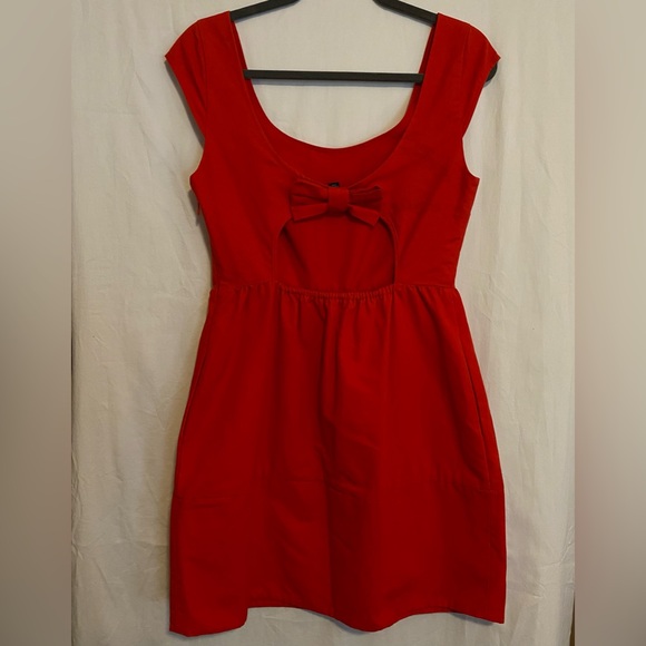 American Eagle Outfitters Women Red Sleeveless Open Back Mini Dress Size 4 - Picture 2 of 6